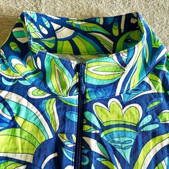 NWOT IBKUL Jackie Longsleeve Zip Mock Golf Polo Top - Picture 4 of 13